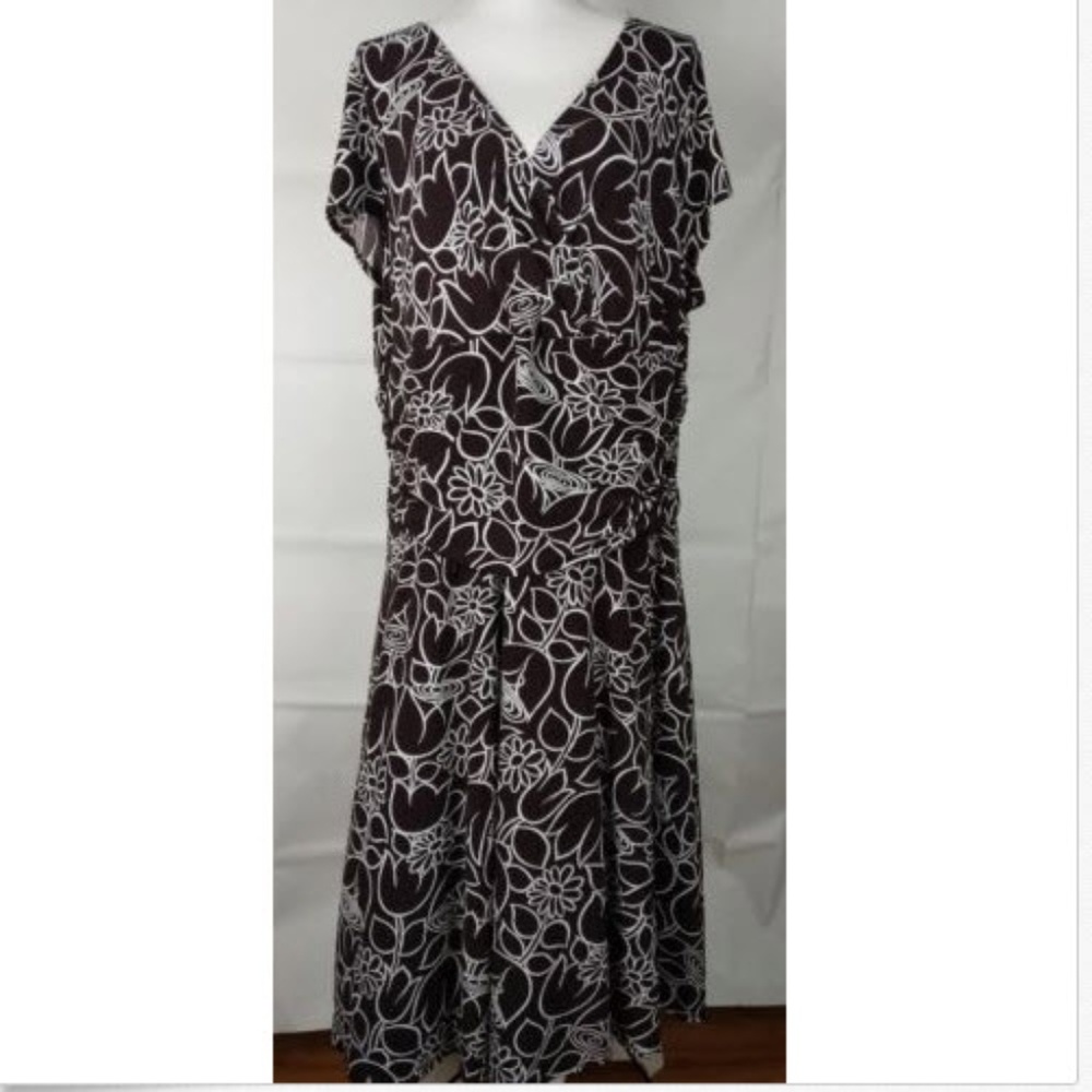 London Times Dress Sz 22W Midi Women's